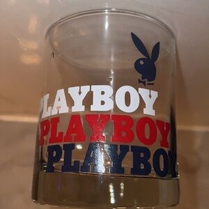 Vintage 1980’s Playboy Logo Glass Scotch Tumbler Barware